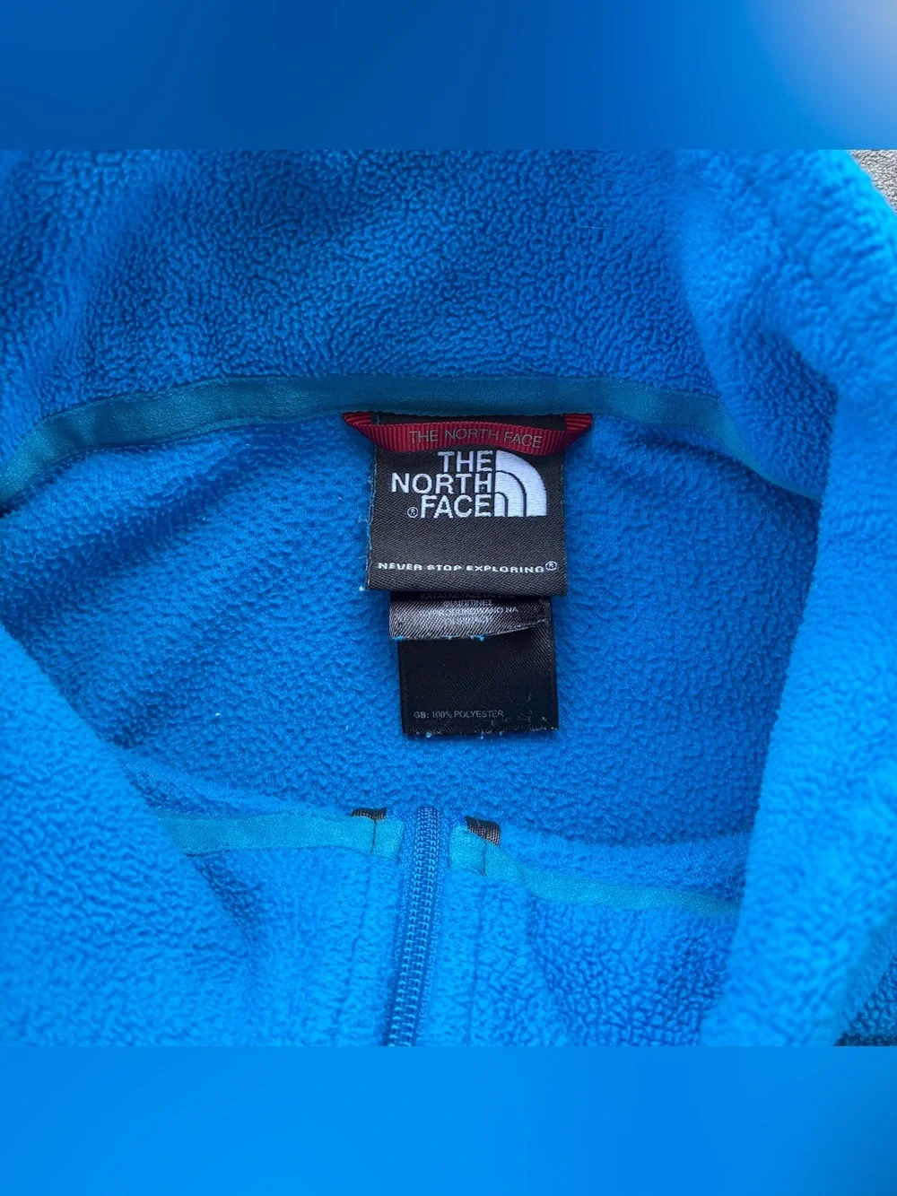 The North Face Quarter Zip Fleece Pullover Jacket Blue Men's XL Outdoor